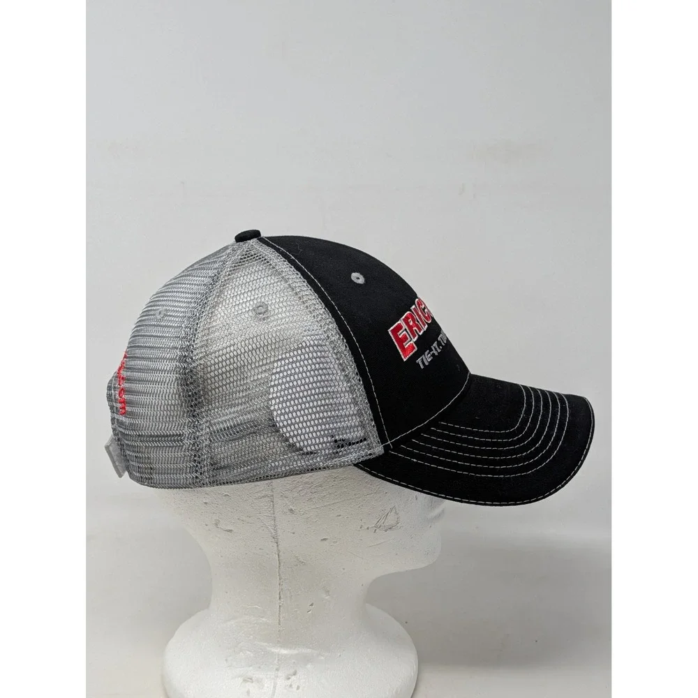 Erickson Manufacturing Trucker Hat Mountain Lakes Black Grey Mesh Adjustable Cap